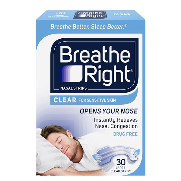 Breathe Right Nasal Strips Large/Clear 30/Bx