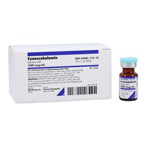 Cyanocobalamin B-12 Injection 1000mcg/mL SDV 1mL 10/Bx