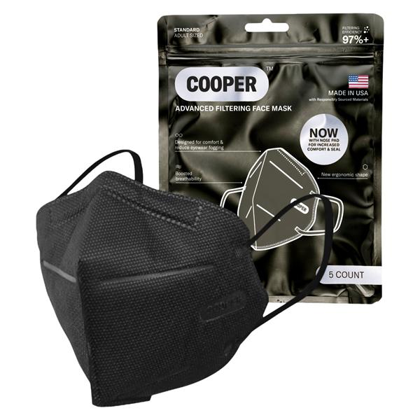 Advanced Filtering Mask Anti-Fog Black Adult 5/Pk, 160 PK/CR