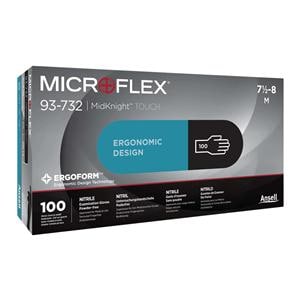 MICROFLEX MidKnight Touch Nitrile Exam Gloves X-Small Black Non-Sterile