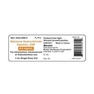 Naloxone HCl Injection 0.4mg/mL SDV 1mL 10/Bx