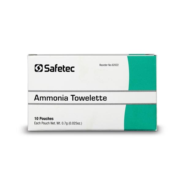 Safetec Ammonia Inhalant Wipes 15-30% 10/Bx, 30 BX/CA