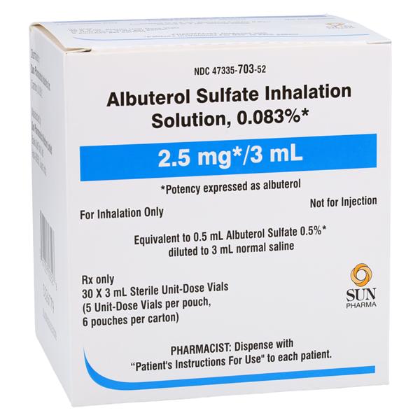 Albuterol Sulfate Inhalation Solution 0.083% Sterile Vial 3mL 30/Bx