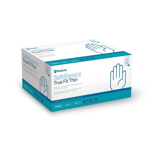 SafeBasics Nitrile Exam Gloves Small Blue Non-Sterile