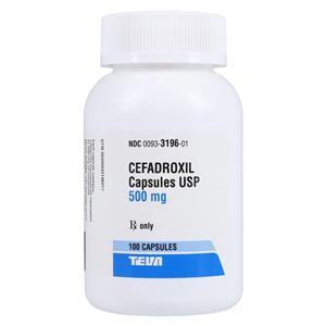 Cefadroxil Capsules 500mg Bottle 100/Bottle Each