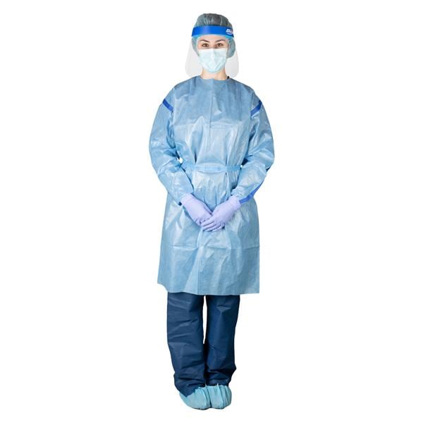 Dukal Chemotherapy / Isolation Gown Poly-Coated SMS Medium Blue 30/Ca