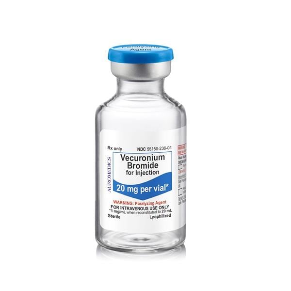 Vecuronium Bromide Injection 20mg/Vl Vial 20mL 10/Bx