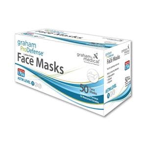 ProDefense Procedure Face Mask ASTM Level 1 Blue Adult 50/Bx, 6 BX/CA