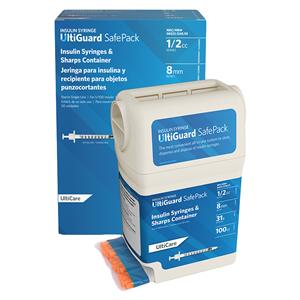 UltiGuard Sharps System 0.5mL Blue 31gx5/16" Plastic 4/Ca