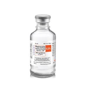 Ropivacaine HCl Injection 0.2% 2mg/mL Preservative Free SDV 100mL 100mL/Ea