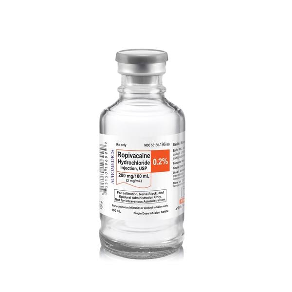 Ropivacaine HCl Injection 0.2% 2mg/mL Preservative Free SDV 100mL 100mL/Ea