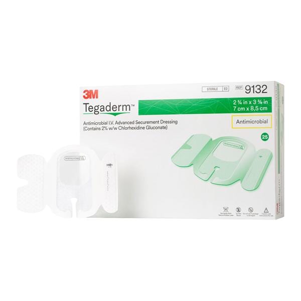 Tegaderm Film IV Advanced Securement Dressing 3-3/8x2-3/4" Sterile Adhs Trans