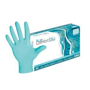 True Comfort Blu Chloroprene Exam Gloves Medium Ocean Blue Non-Sterile