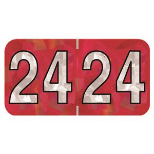 PMA Holographic 2024 End Tab Label Red 500/Rl