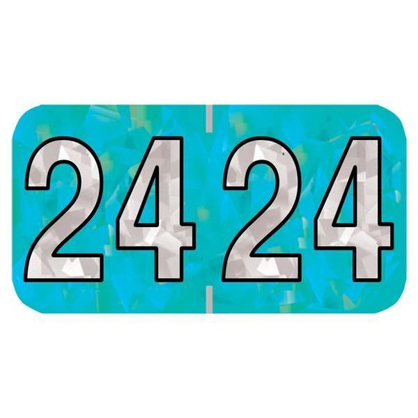 PMA Holographic 2024 End Tab Label Aqua 500/Rl