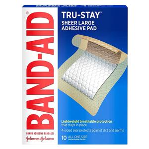 Band-Aid Adhesive Strip Bandage Plastic 2.88x4" Tan Sterile 10x24/Ca