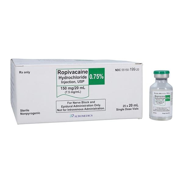 Ropivacaine HCl Injection 0.75 7.5mg/mL Preservative Free SDV 20mL 25/Bx