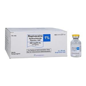 Ropivacaine HCl Injection 1% 10mg/mL Preservative Free SDV 20mL 25/Bx