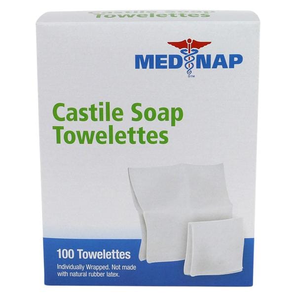 Med-Nap Castile Soap Wipes 5x7" 100/Bx