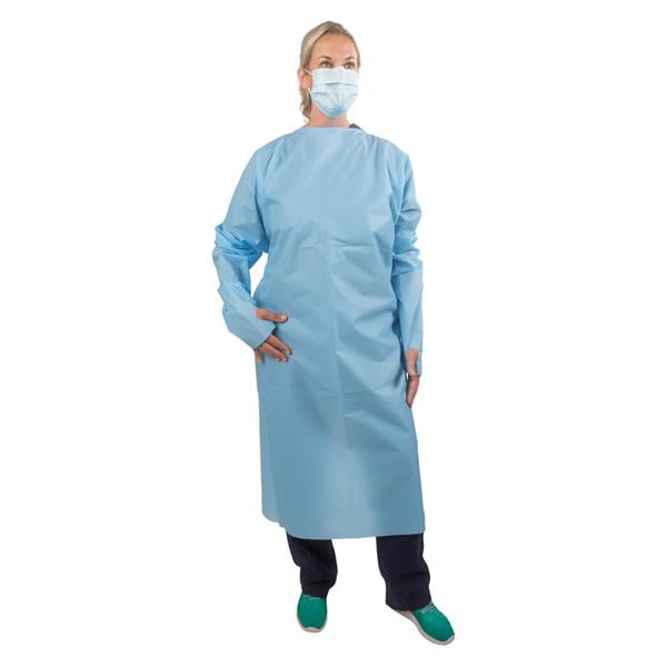 TIDIShield Gown Gown AAMI Level 2 100% Polyethylene Arctic Blue 75/Ca