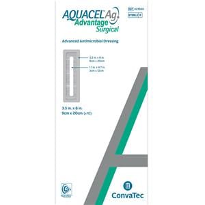 Aquacel Ag Advantage Hydrfbr/PU Flm Post-Op Dressing 3.5x8 Strl Rect Tn