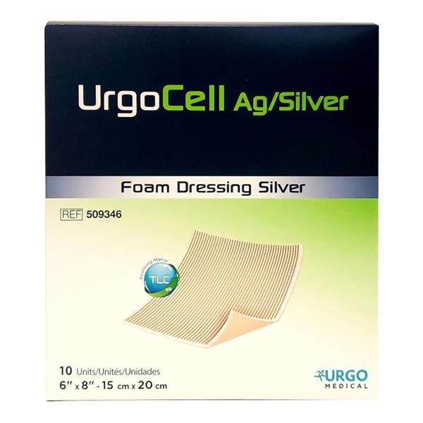 UrgoCell Ag Silver/Foam Wound Dressing 6x8" Sterile Non-Adhesive