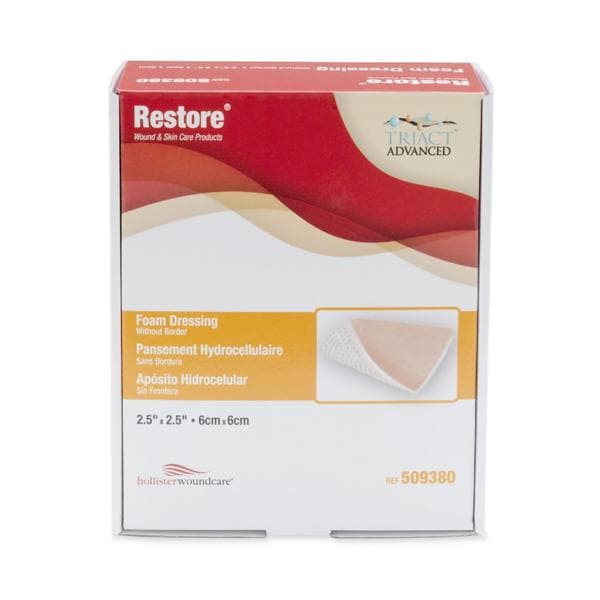 Restore Foam Non-Border Dressing 2-1/2x2-1/2" Sterile Soft Adhesive Abs LF