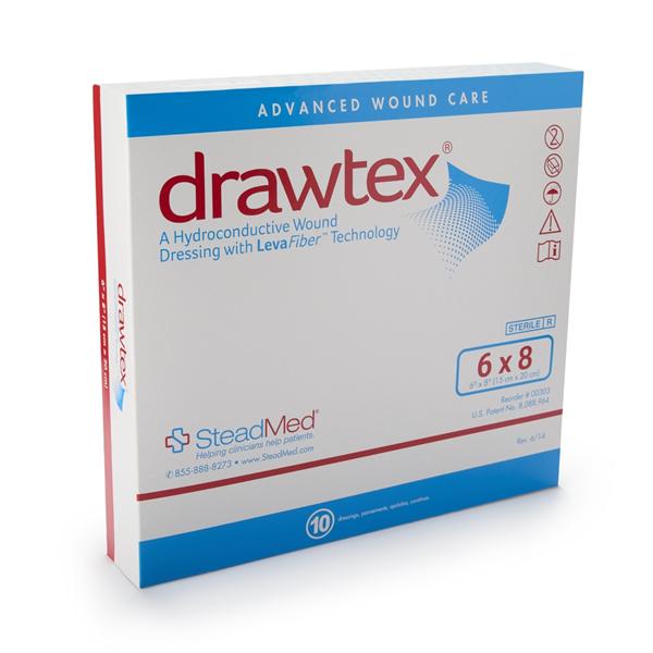 Drawtex LevaFiber Hydroconductive Dressing 6x8" Sterile Non-Adherent