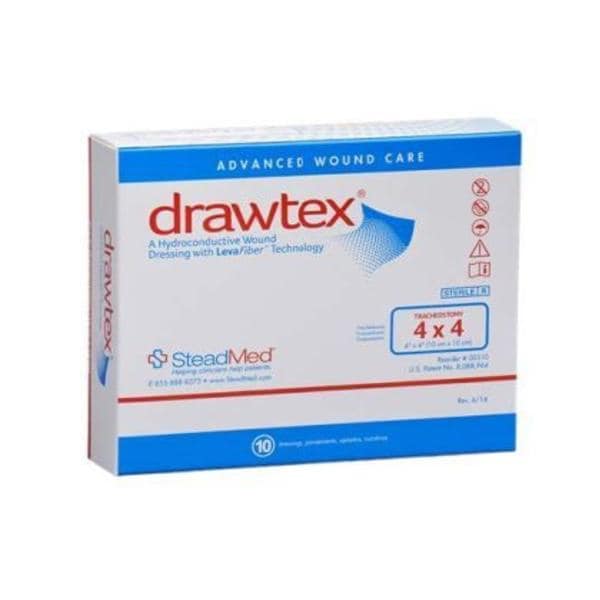 Drawtex LevaFiber Tracheostomy Dressing 4x4" Sterile Non-Adherent