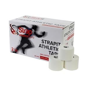 Strapit Athletic Tape 100% Cotton 2"x15yd White 24/Bx