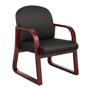 Guest Chair Black/Mahogany Fabric 275lb Capacity Ea