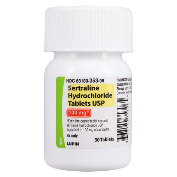 Sertraline HCl Tablets 100mg Bottle 30/Bt