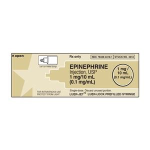 Epinephrine Injection 1:10m Luer-Jet Prefilled Syringe 10mL 10/Bx