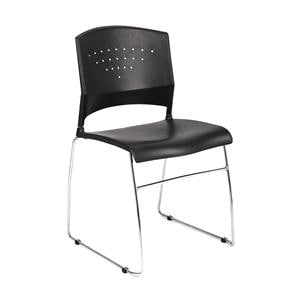 Chair Guest Stack Blk w/Chrome Frame Boss Ea