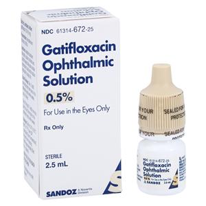 Gatifloxacin Ophthalmic Solution 0.5% Bottle 2.5mL 2.5mL/Bt