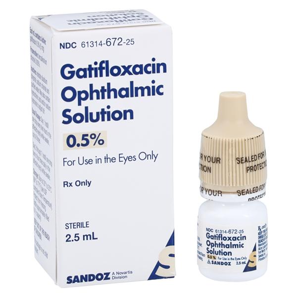 Gatifloxacin Ophthalmic Solution 0.5% Bottle 2.5mL 2.5mL/Bt