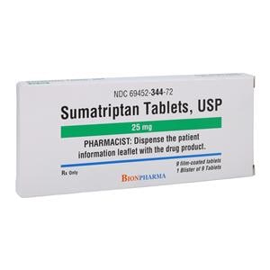 Sumatriptan Succinate Tablets 25mg Box 9/Bx