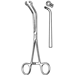 Javid Hemostatic Forceps Angled 7" Blunt Stainless Steel Non-Sterile Ea