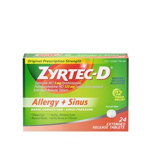 Zyrtec-D Tablets 5mg/120mg 24/Pk, 24 PK/CA