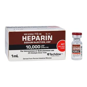 Heparin Sodium (Pork) Injection 10Mu/mL MDV 1mL 25/Bx