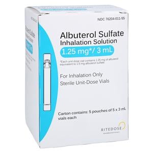 Albuterol Sulfate Inhalation Solution 1.25mg Box 25/Bx