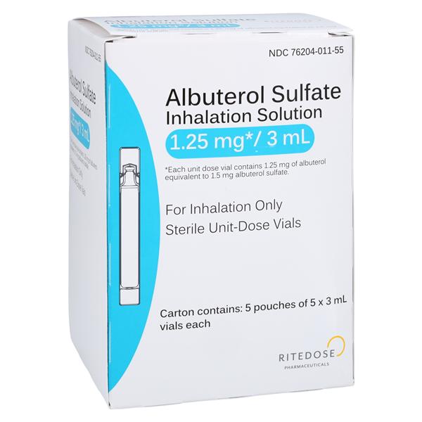 Albuterol Sulfate Inhalation Solution 1.25mg Box 25/Bx