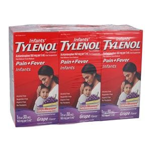 Tylenol Infnt Liq 160/5mL Grp 6/Pk, 6Pk/Ca/Pn Rlvr/Fvr Rdcr 1oz Drpper Btl 6/Pk