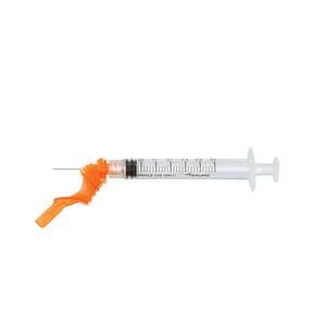 Hypodermic Syringe/Needle Combo 25gx1-1/2" 3cc Safety Device No Dead Spc 100/Bx