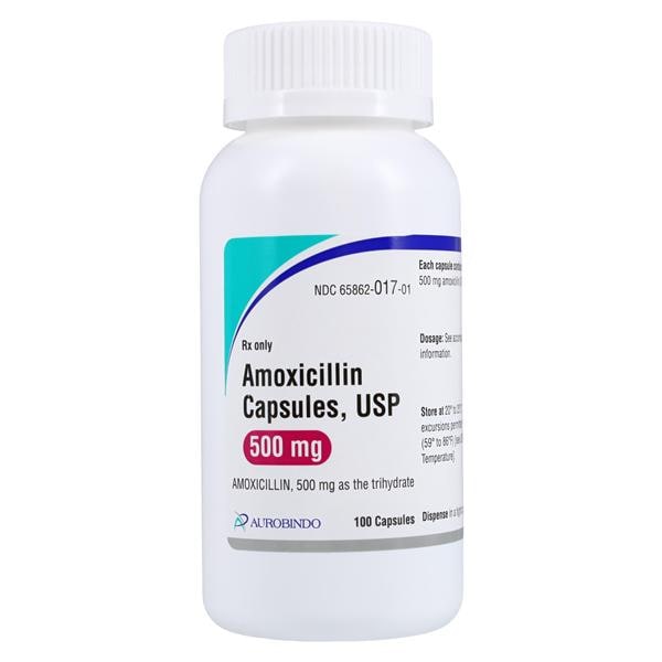 Amoxicillin Capsules 500mg Bottle 100/Bottle 100/Bt