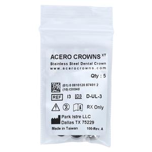 ACERO Stainless Steel Crowns 3 1st Primary Upper Left Molar 5/Pk 5/Pk