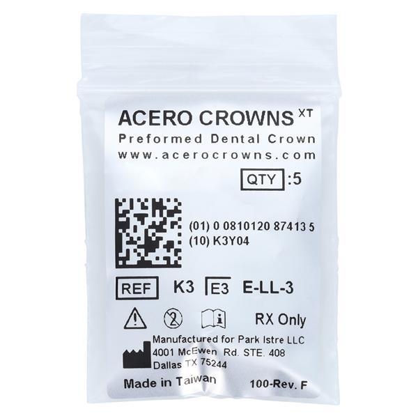 ACERO Stainless Steel Crowns 3 2nd Primary Lower Left Molar 5/Pk 5/Pk