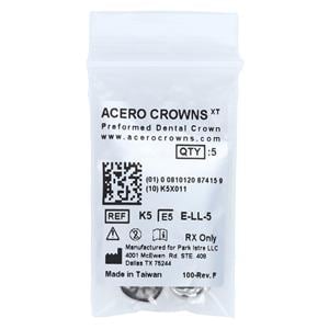 ACERO Stainless Steel Crowns 5 2nd Primary Lower Left Molar 5/Pk 5/Pk