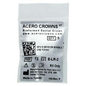 ACERO Stainless Steel Crowns 2 2nd Primary Lower Right Molar 5/Pk 5/Pk