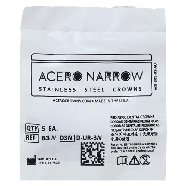 ACERO Stainless Steel Crowns 3 1st Primary Upper Right Molar 5/Pk 5/Pk